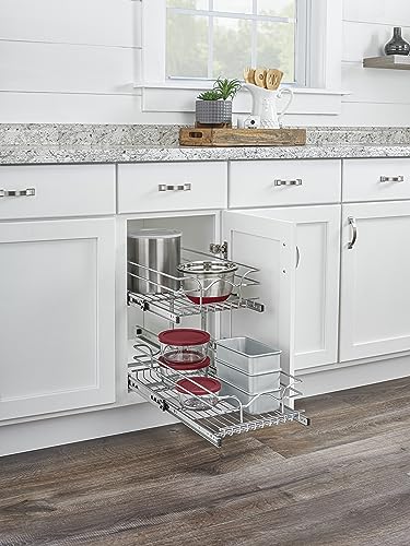 Steel Wire 2 Tier Pull Out Cabinet Organizer W6529