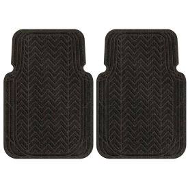 Charcoal Chevron Pattern Car Mats Set of 2 F4970