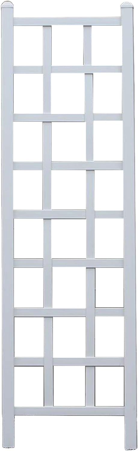 White PVC Vinyl Garden Patio Trellis with Ground Anchors D45397