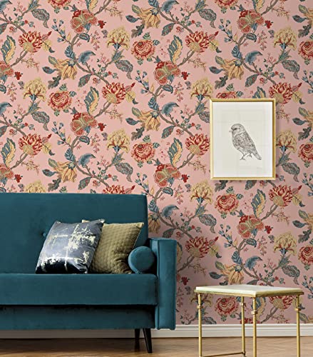 Victorian Jade Floral Peel and Stick Wallpaper U95871