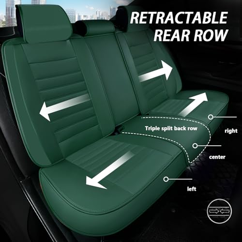 5 Seats Beige Faux Leather Seat Covers E593