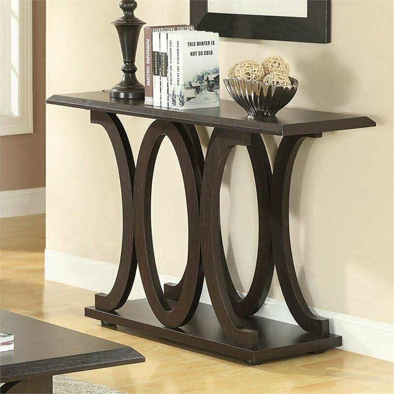 Cappuccino C Shaped Console Table C29669