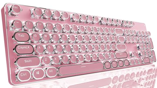 Pink Wireless Mechanical Keyboard with White Backlit I486248