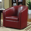 Dark Red Faux Leather Club Chair X1707