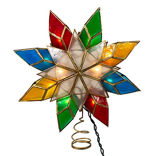 10-Light Multi-Color Capiz Star Tree Topper J7121