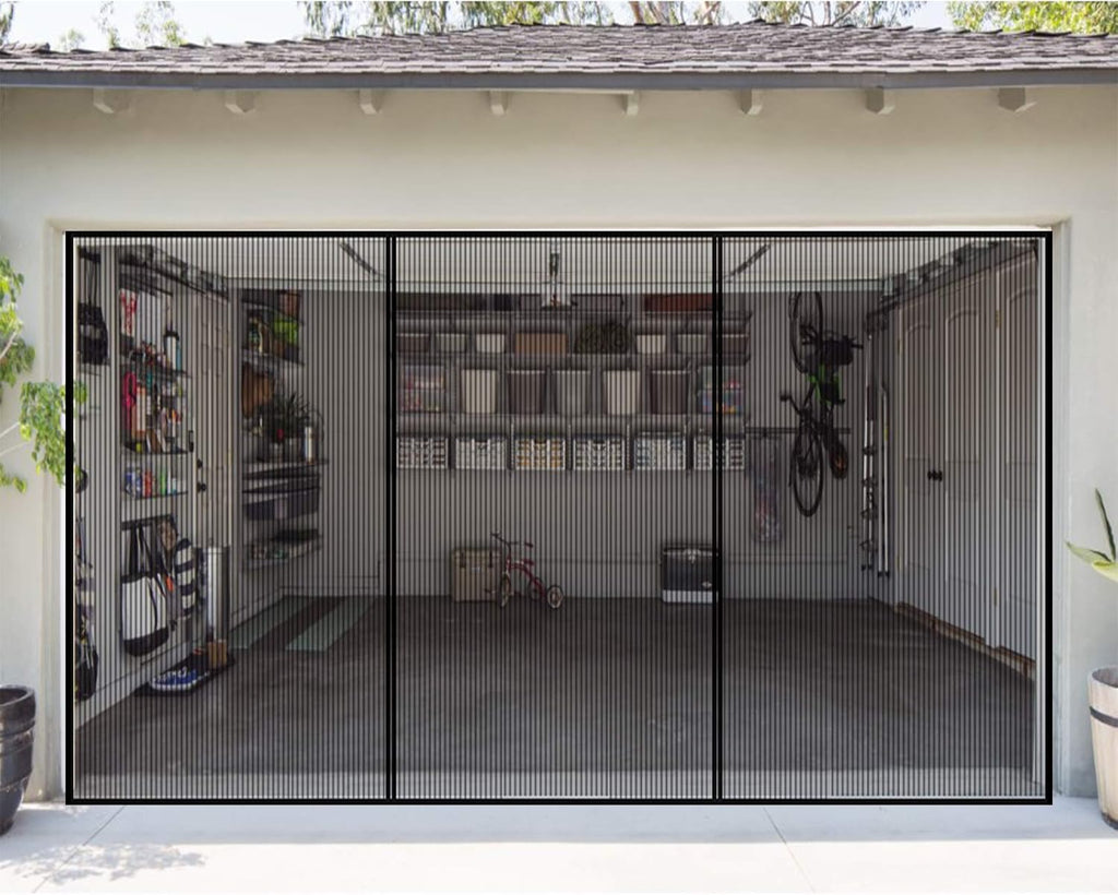 2 Car 16 x 7 Ft Retractable Magnetic Garage Door Screen M794