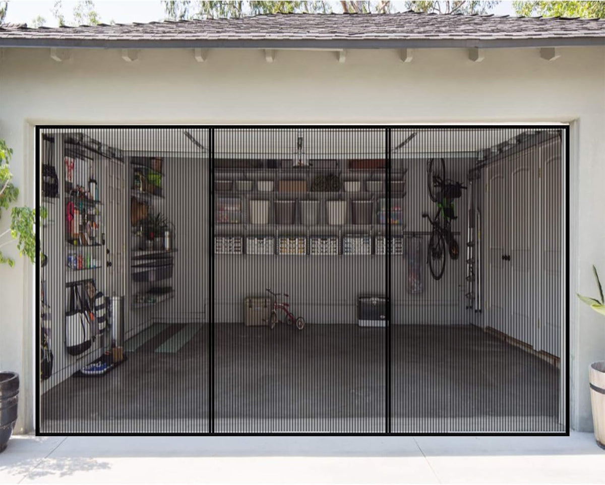 2 Car 16 x 7 Ft Retractable Magnetic Garage Door Screen M794