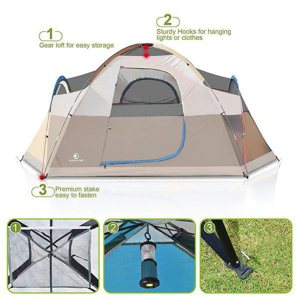 14' x 10' 6 Person Pop up Dome Tent with Carry Bag E8216