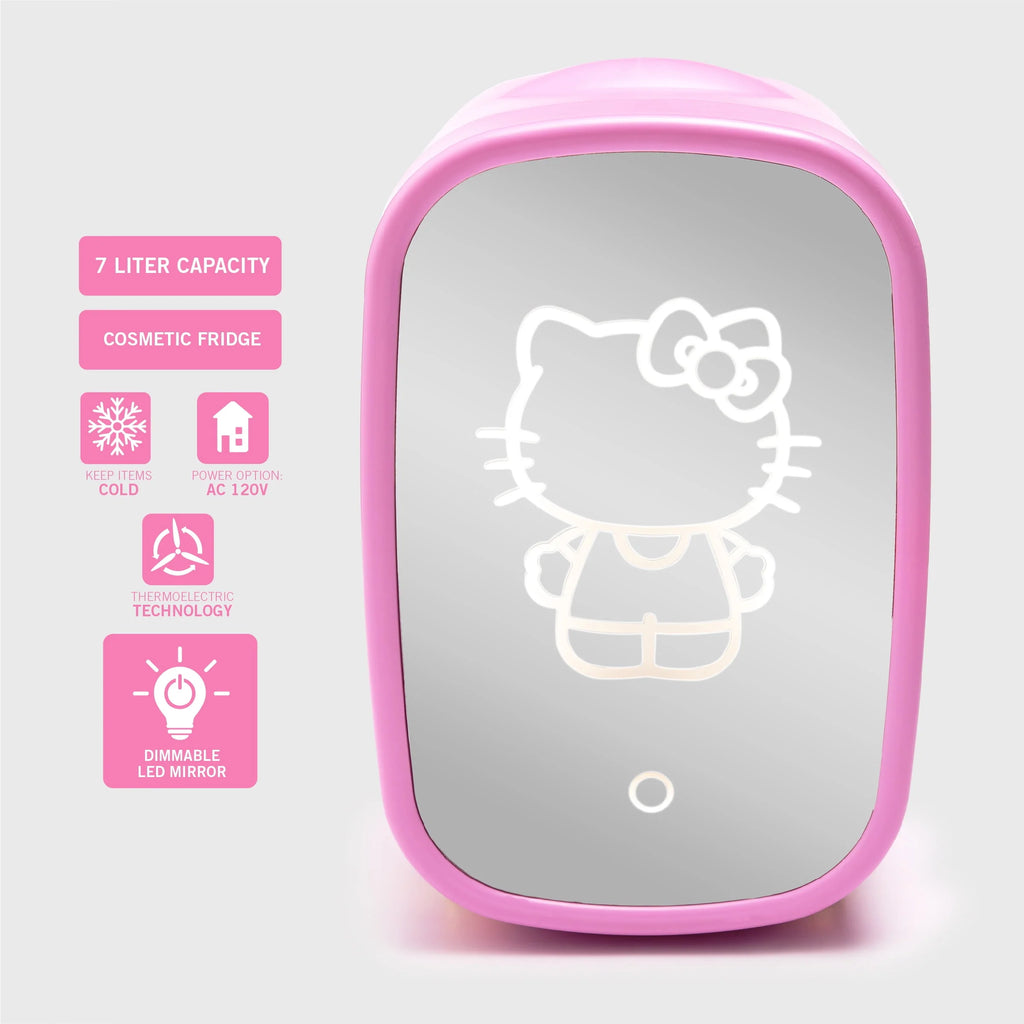 Pink Mini Fridge 7L with Light Up Mirror O178