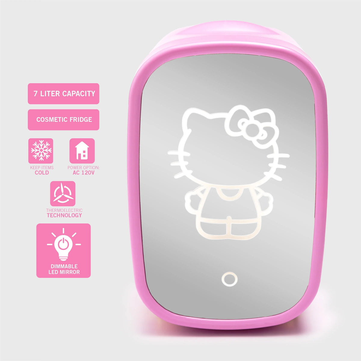 Pink Mini Fridge 7L with Light Up Mirror O178