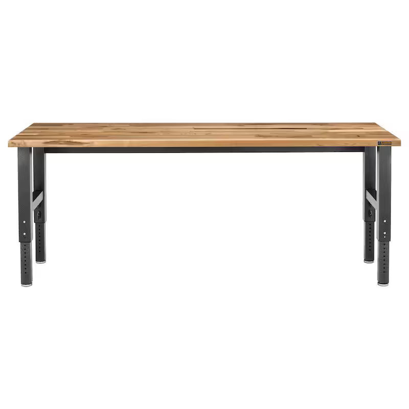 Adjustable Height Birch Top Workbench S757