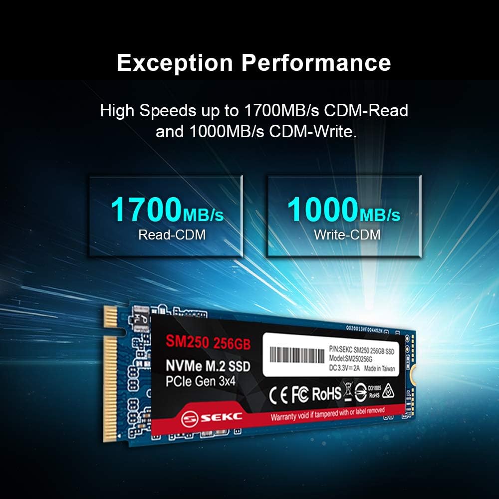 256GB NVMe M.2 2280 PCIe Gen 3x4 Internal SSD Pack of 2 E8478