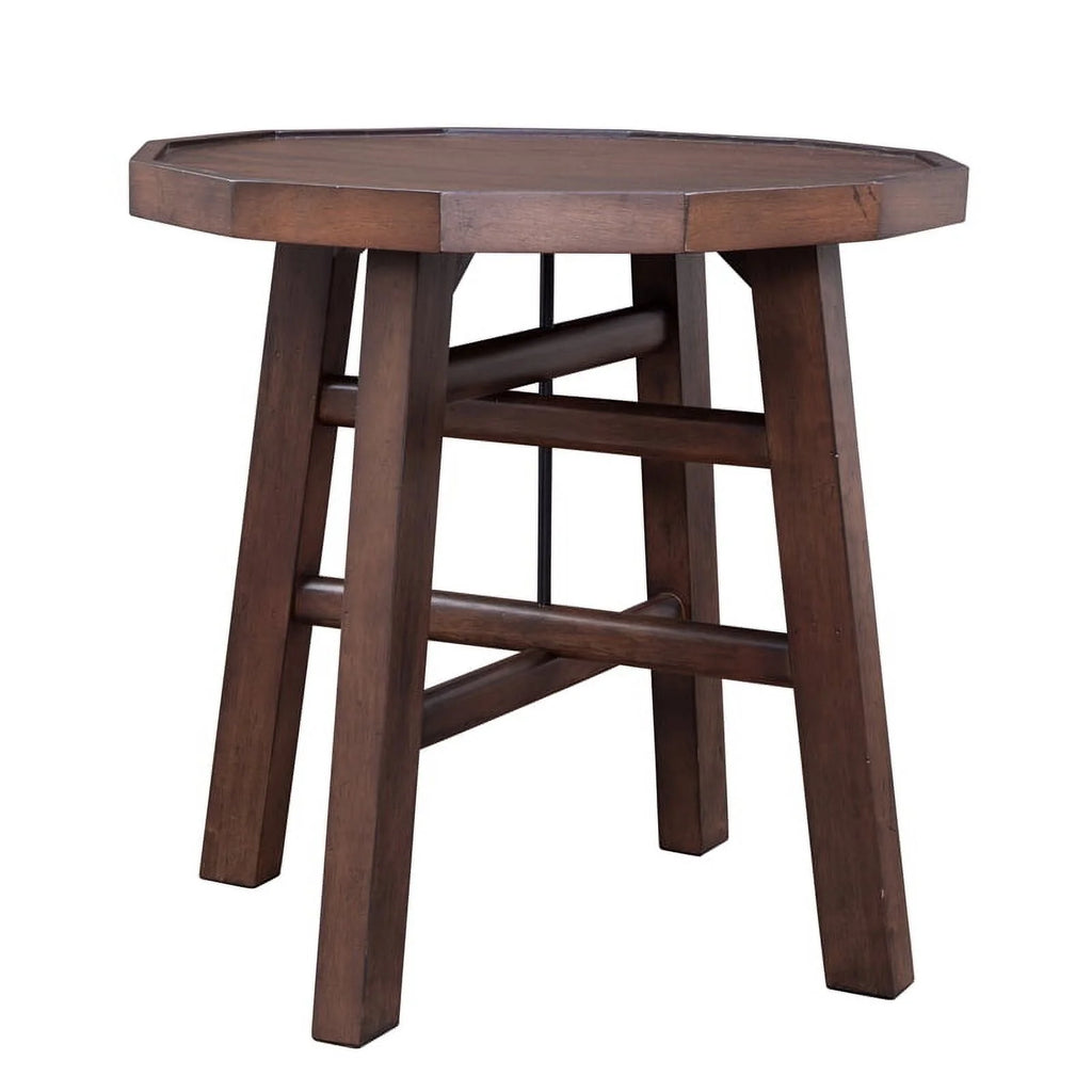 Burnt Caramel Finish Wood End Table D3158