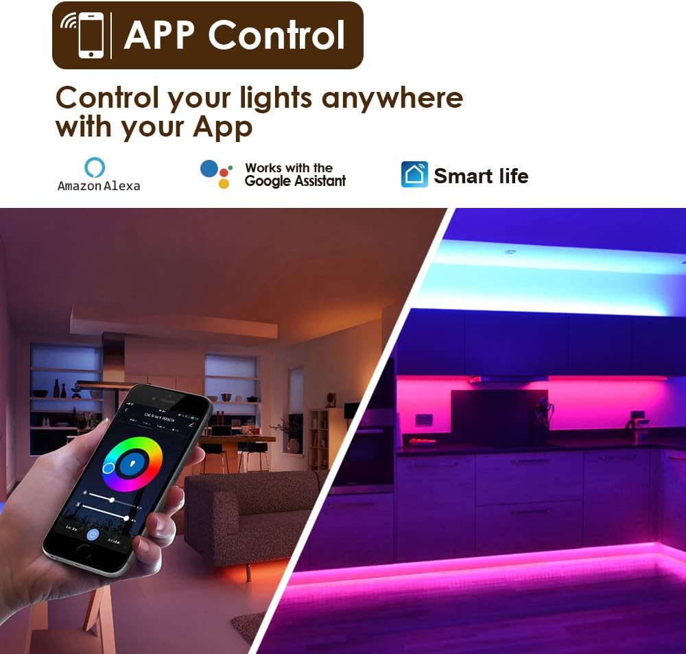 RGB Multi Color LED Smart Under Cabinet Strip Light Kit Y2177