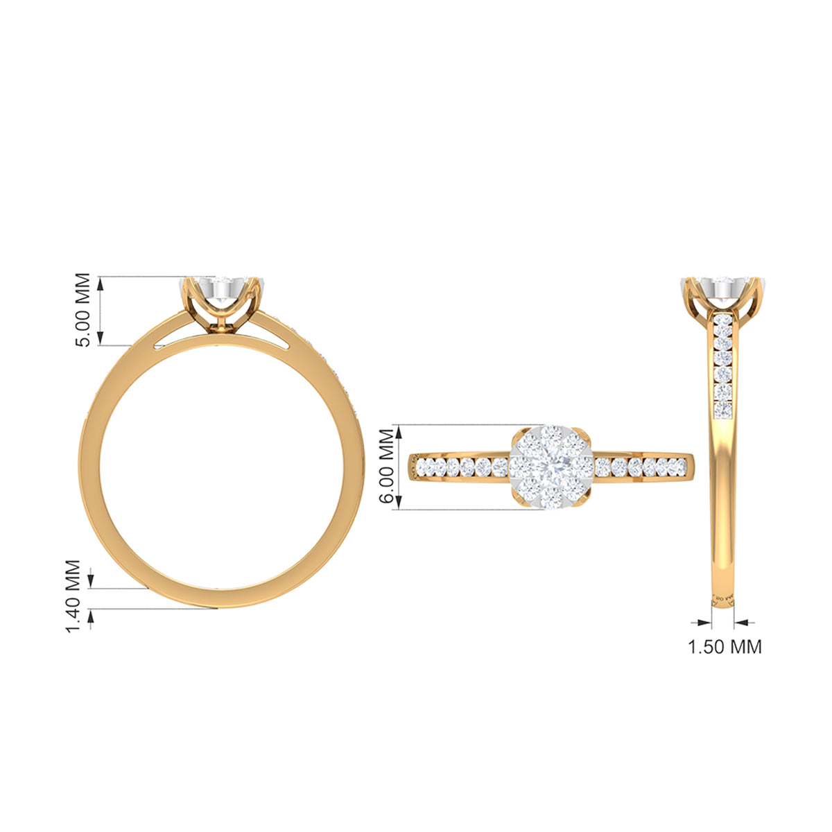 14K White Gold Diamond Engagement Ring U267
