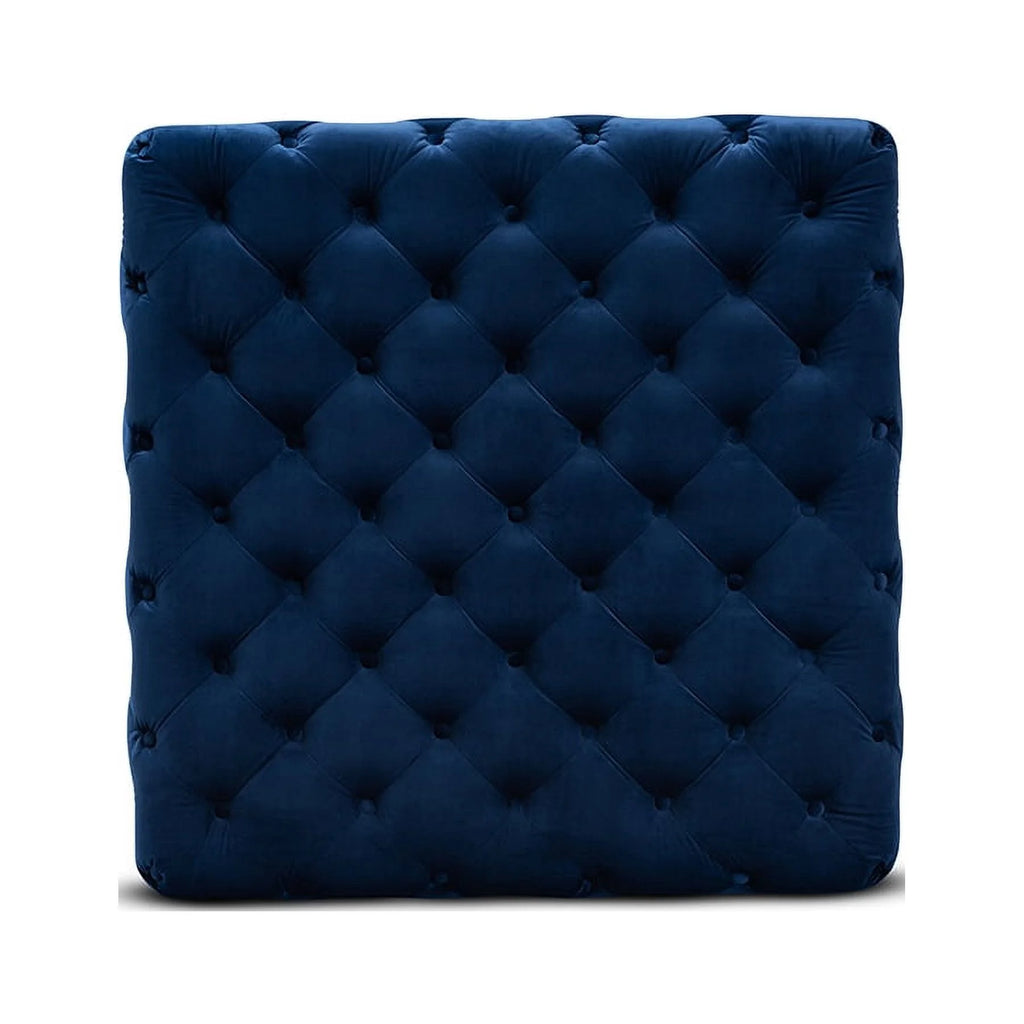 Royal Blue Velvet Square Cocktail Ottoman F77013