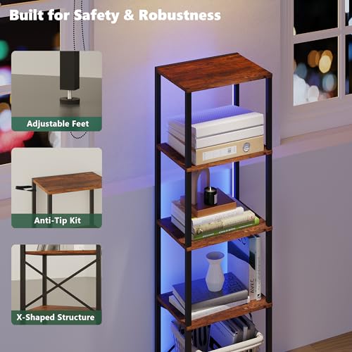 Black 6-Tier Steel Frame Bookshelf O62375