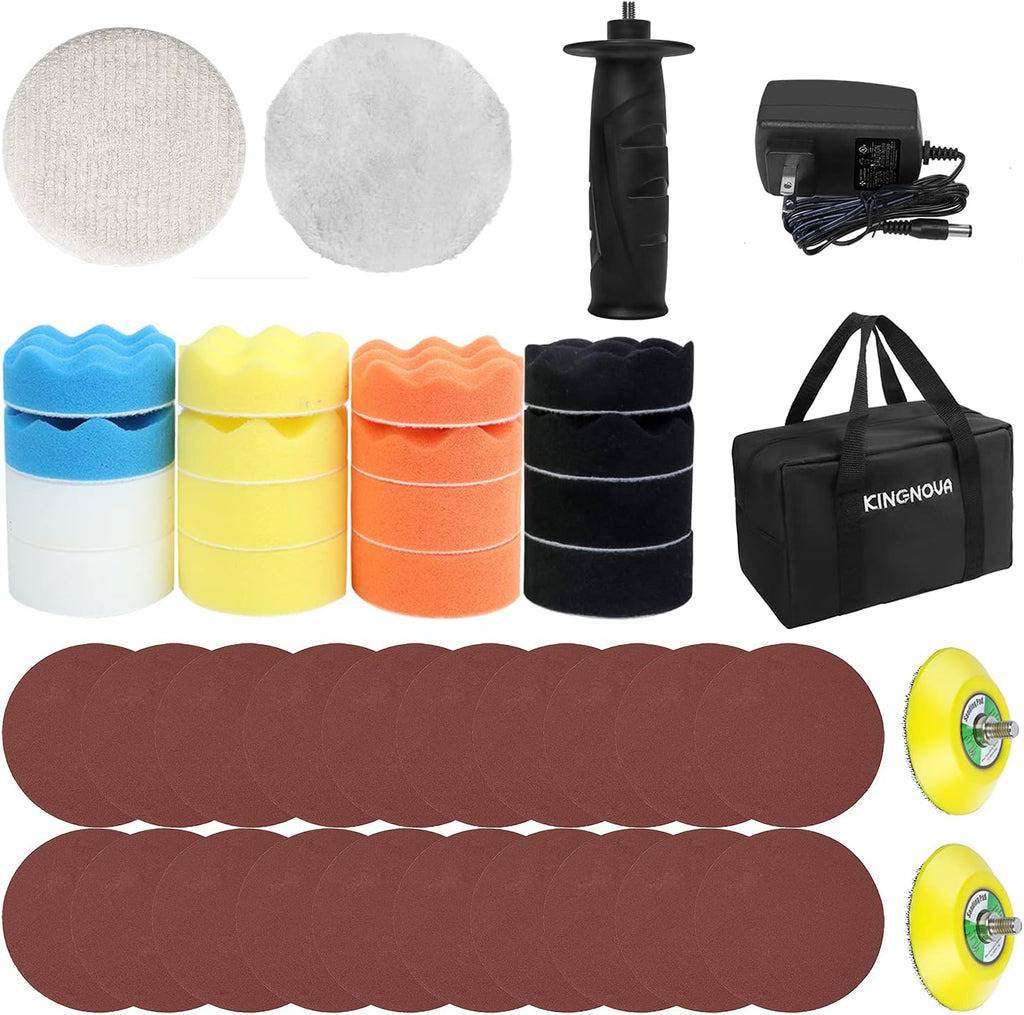 12V Cordless Buffer Polisher Variable Speed 2.0Ah Battery 0-2800/8300 RPM Mini Buffer F5672