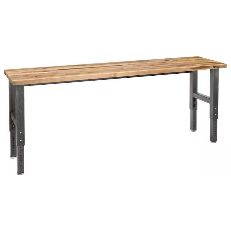 Adjustable Height Birch Top Workbench S757