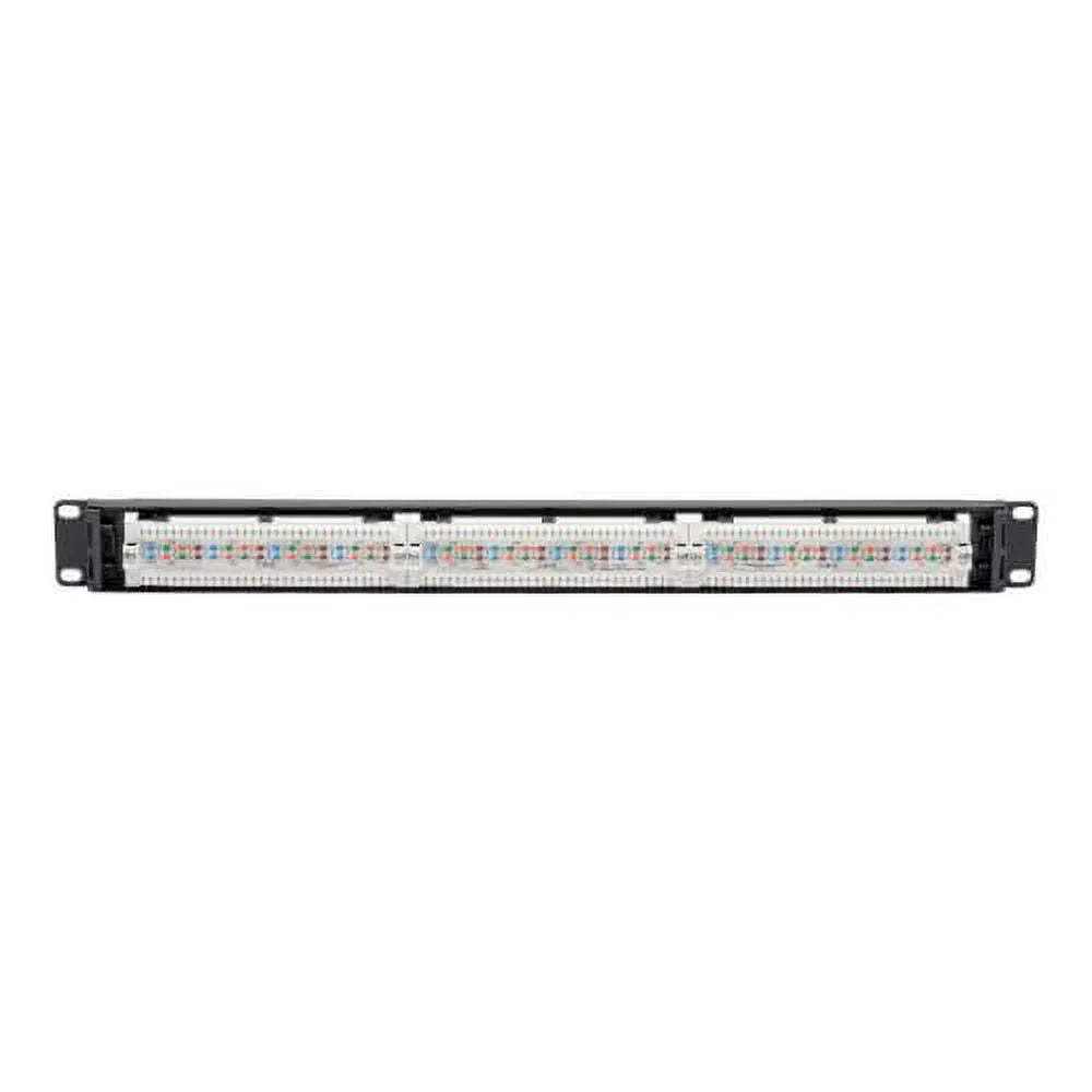 Cat6 24-Port PoE+ Patch Panel, RJ45 Ethernet, 1U Rackmount, Black J488155