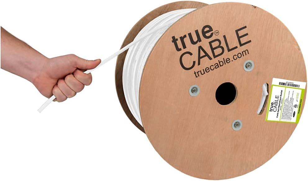 1000ft White CMX Cat6 Direct Burial Bulk Ethernet Cable H550195
