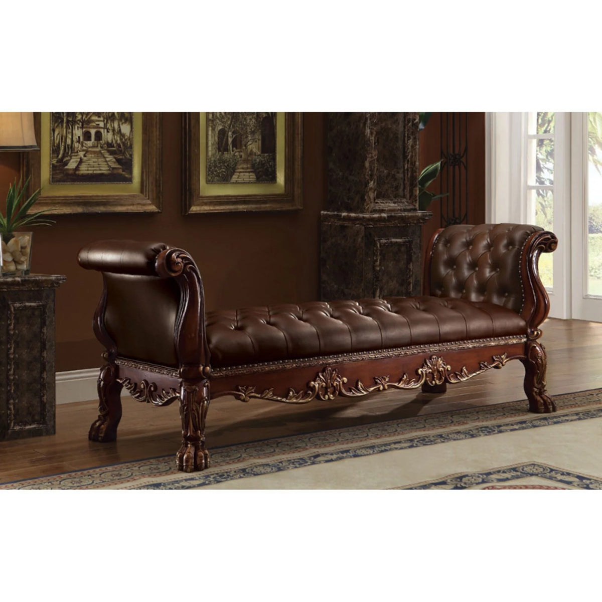Wooden Backless Bedroom Bench O6222