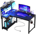 43 Inch L Shaped Computer Desk with Power Outlets A5581