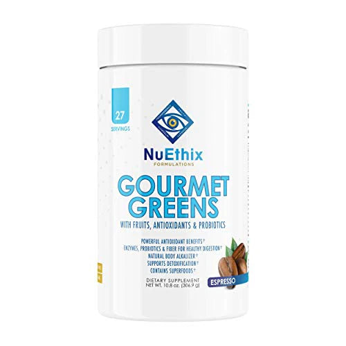 Greens Drink Powder Dietary Supplement with Probiotics, Espresso, 27 Servings I1286