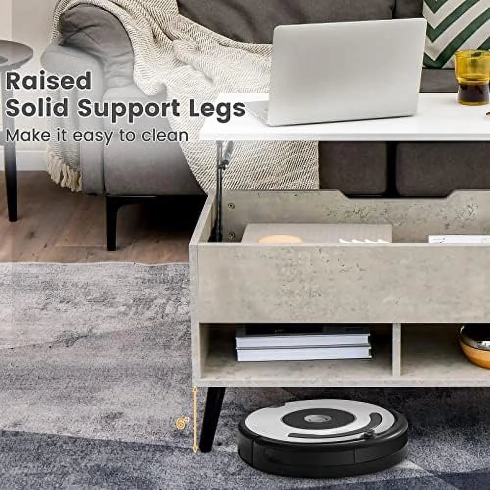 Lift Top Coffee Table with Hidden Compartment and 2 Open Shelves P617146