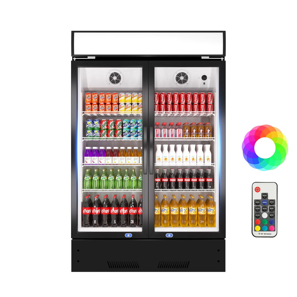 38'' Commercial Beverage Display Refrigerator with 2 Glass Doors Y2812
