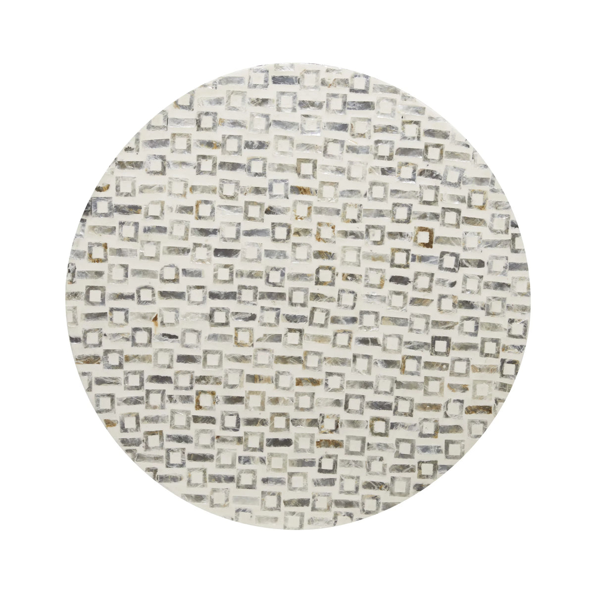 18" x 22" White Mother of Pearl Accent Table with Gold Base K935