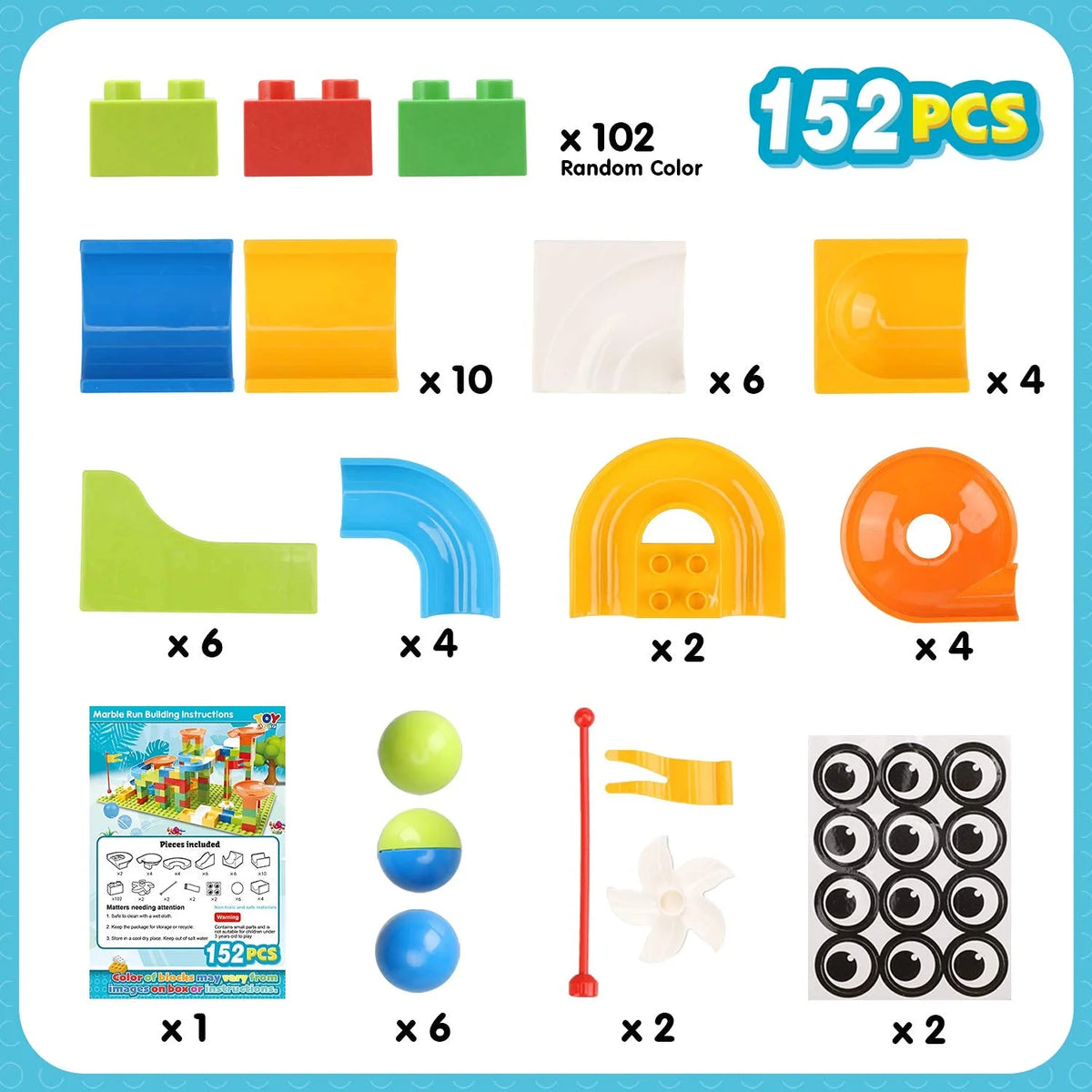152 PCS Marble Run Set Building Blocks X314914