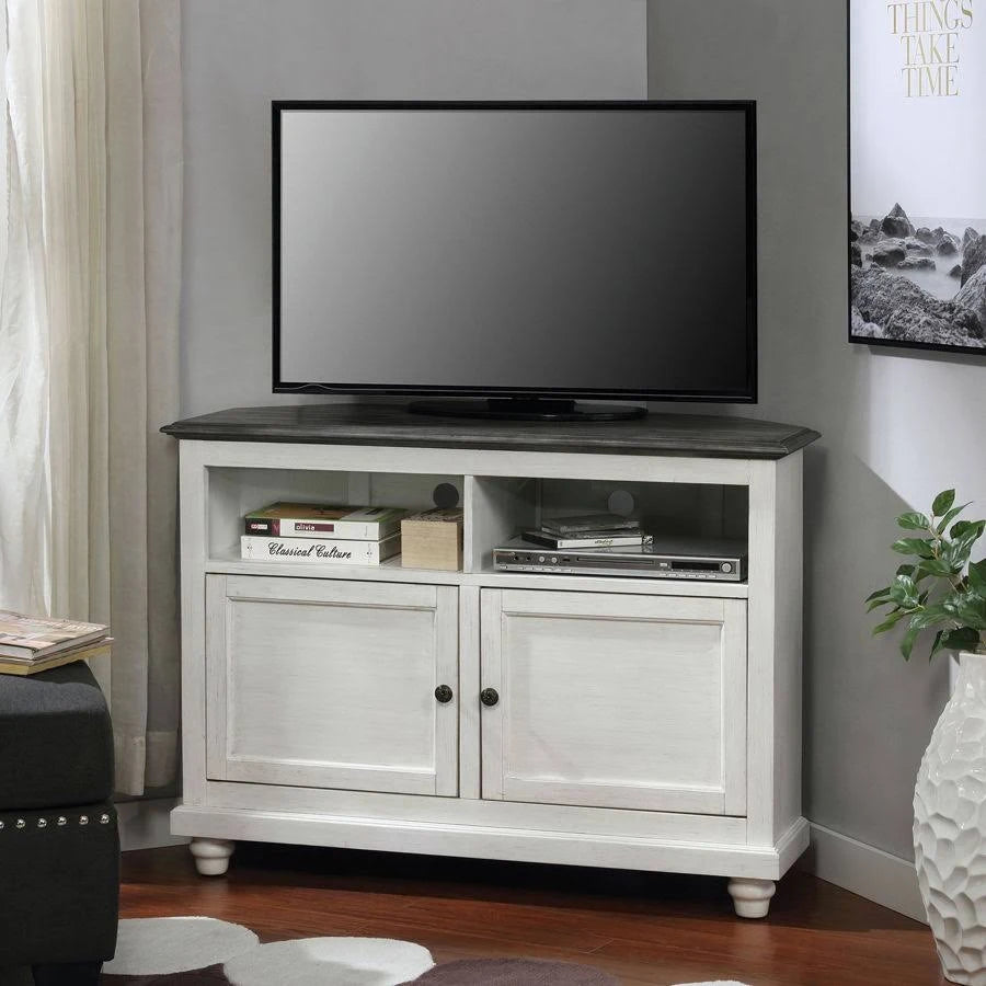 White Antique Gray TV Stand G640