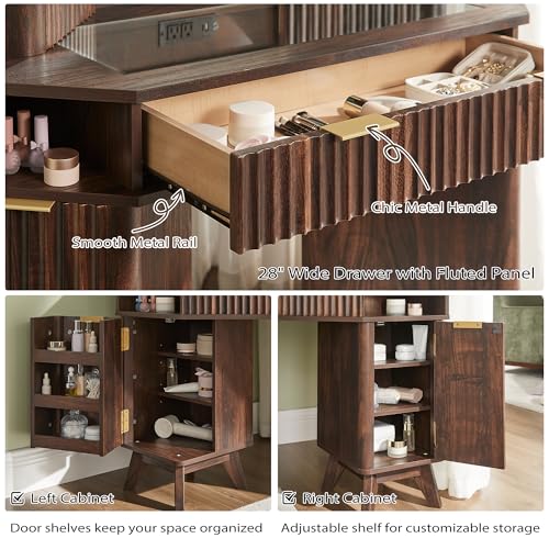 48" Makeup Vanity Desk with 3 Way Mirror and Lights Q9734