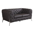 Modern Brown Italian Leather Loveseat J221618