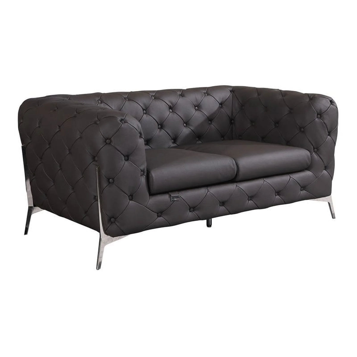 Modern Brown Italian Leather Loveseat J221618