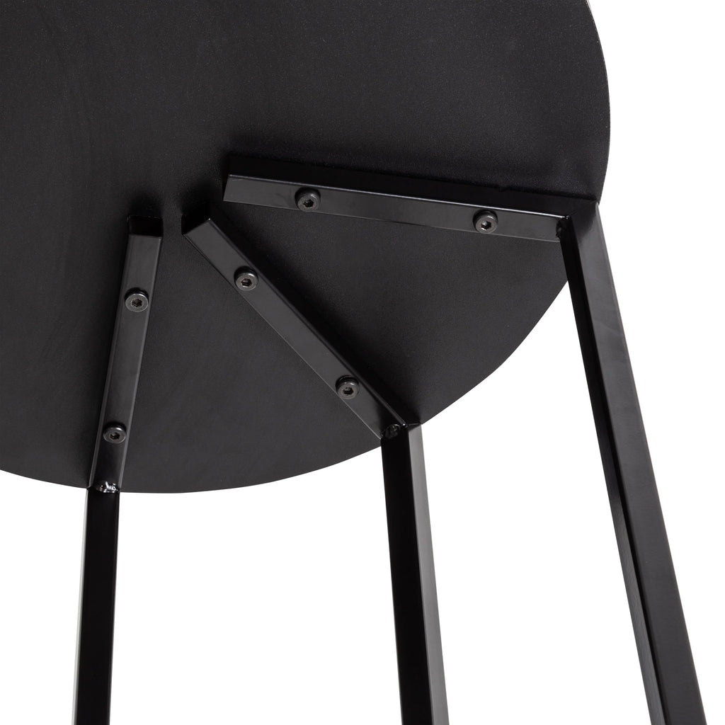 Black Wood and Metal Round End Table S988196
