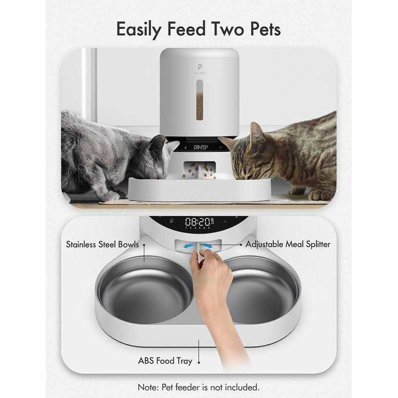 Automatic Pet Food Splitter with Stainless Steel Bowls W50654