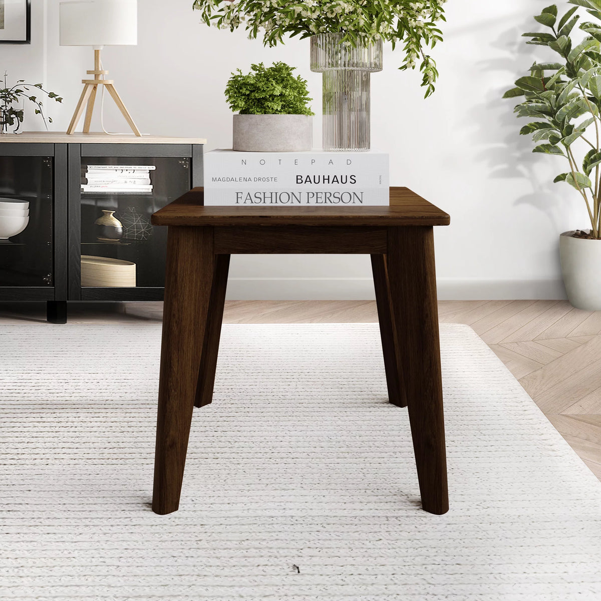 Mid-Century Square Wooden End Table Y259773