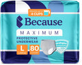 Maximum Incontinence Underwear for Men Grey Large 80 Count P628