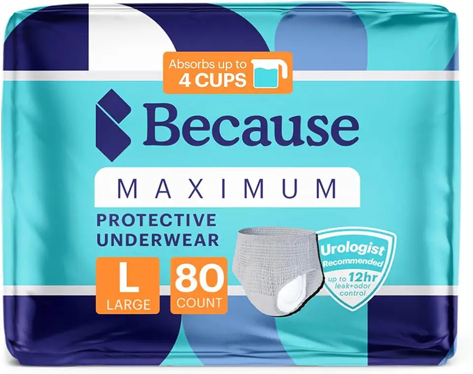 Maximum Incontinence Underwear for Men Grey Large 80 Count P628