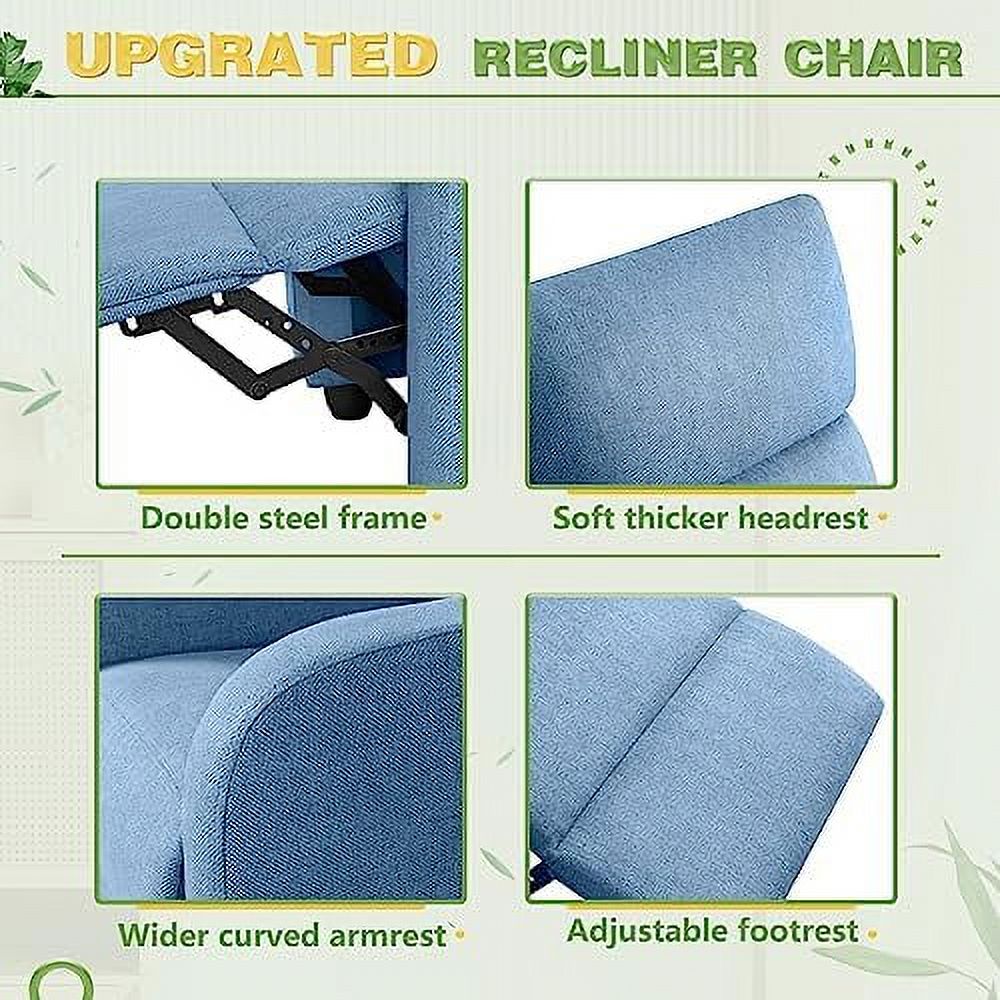 Gray Fabric Massage Recliner Chair with Footrest T388836