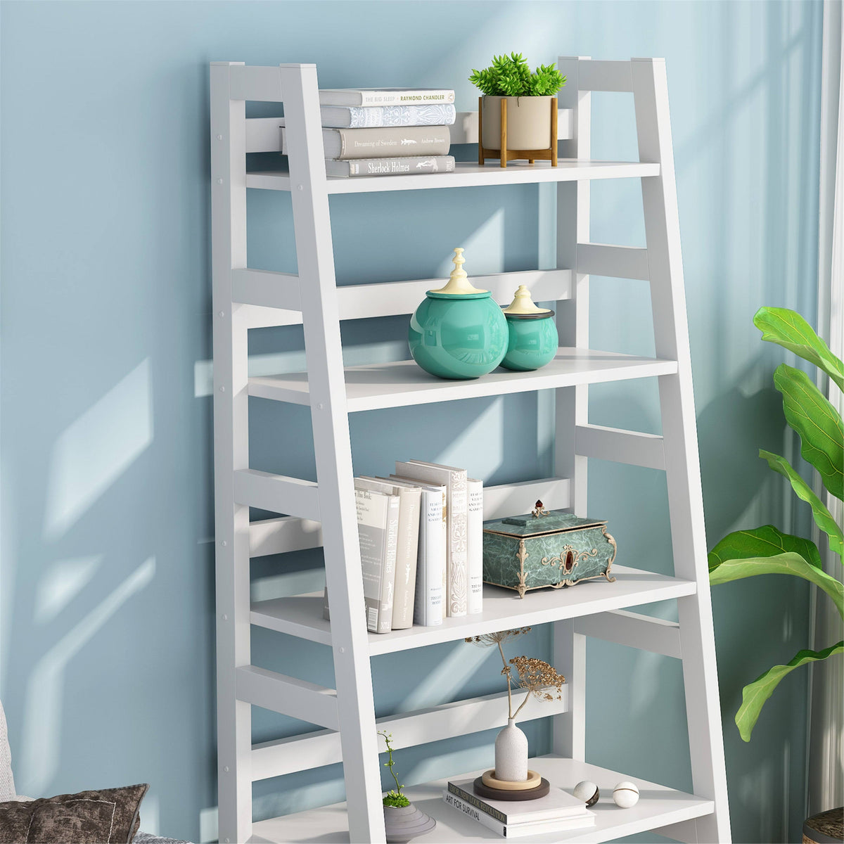 Walnut/Black 5-Tier Bookshelf Z5993