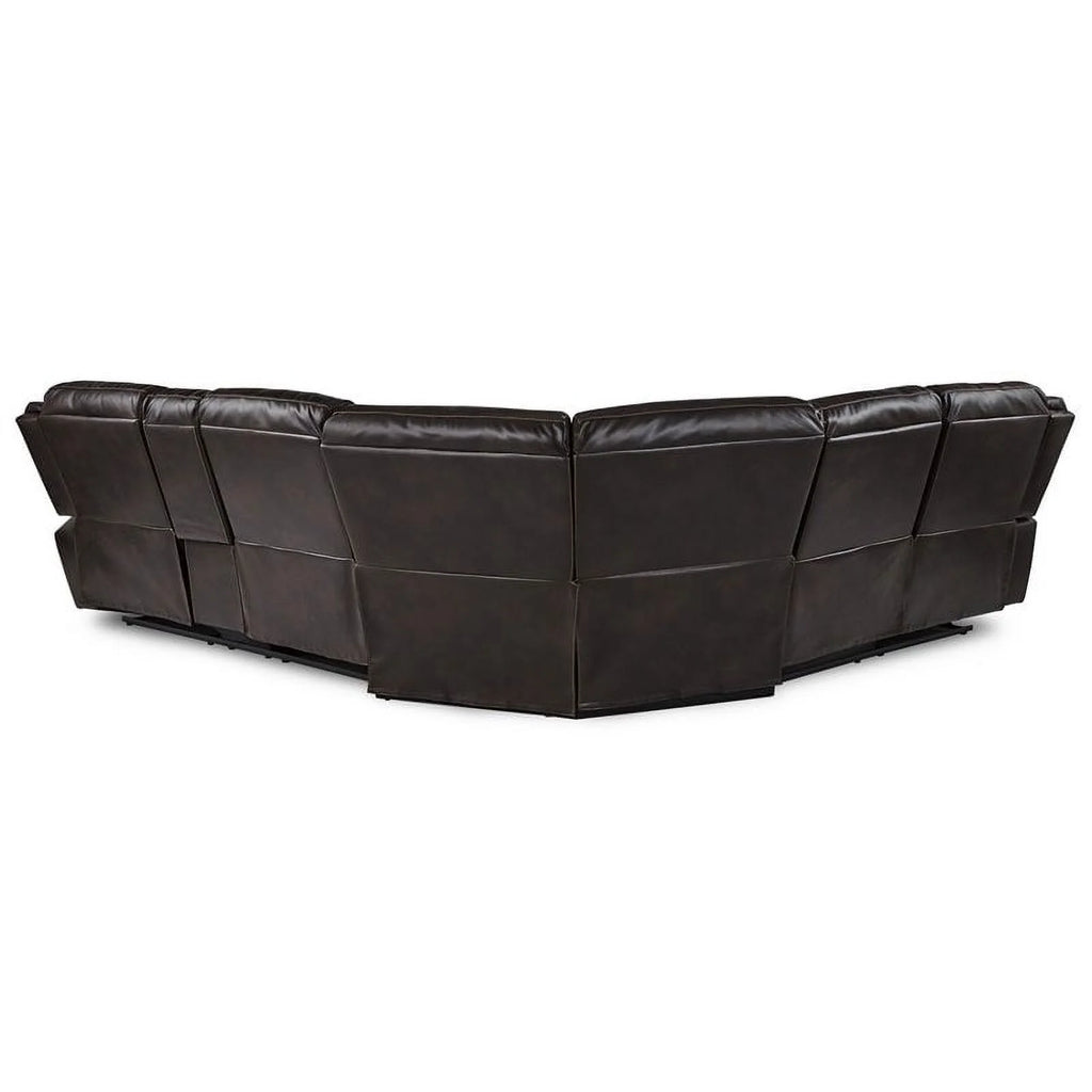 Brown 3-Piece Wood & Faux Leather Sectional Set N94940