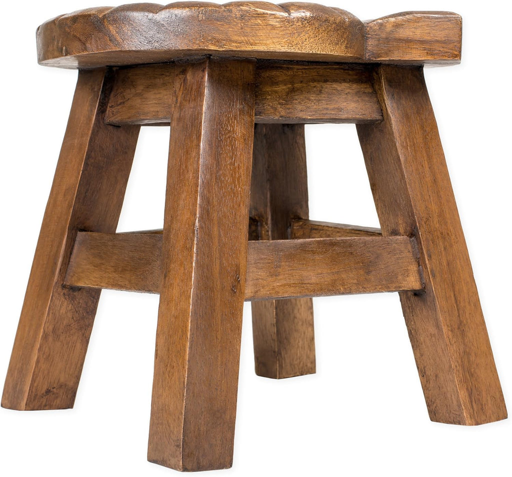 Hand Carved Acacia Hardwood Decorative Stool P786