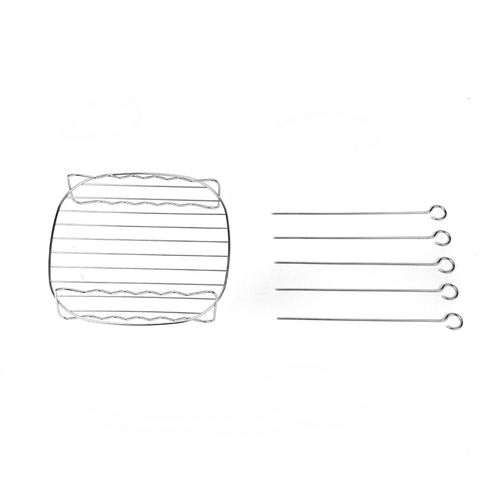 3.7 qt Air Fryer and Skewer Rack Set White D8325