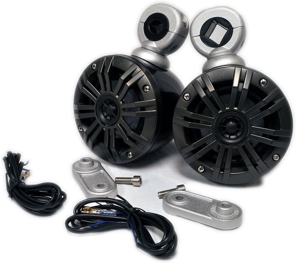Black Mini Wake Tower Marine Enclosures Loaded 4" KM Speakers (2 ohm) X1902