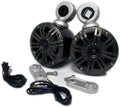Black Mini Wake Tower Marine Enclosures Loaded 4" KM Speakers (2 ohm) X1902