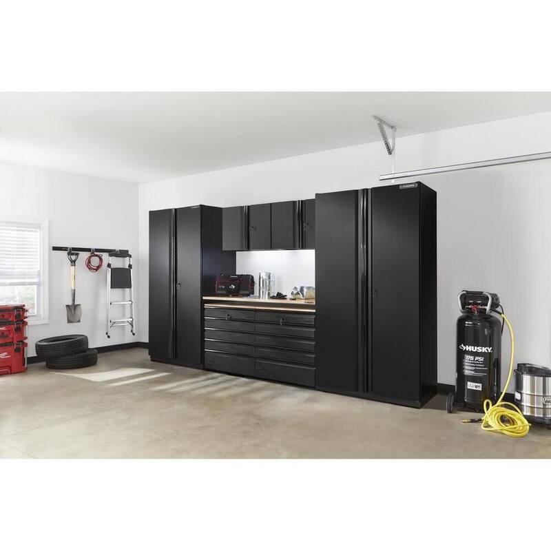 7 Piece Heavy Duty Welded Steel Garage Storage System in Black C221353