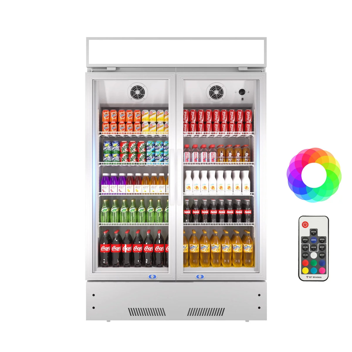38'' Commercial Beverage Display Refrigerator with 2 Glass Doors Y2812